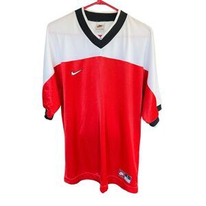 Vtg 90s Nike 3 Tone V-neck Jersey Large Sports Athletics Y2K Rare Athleisure